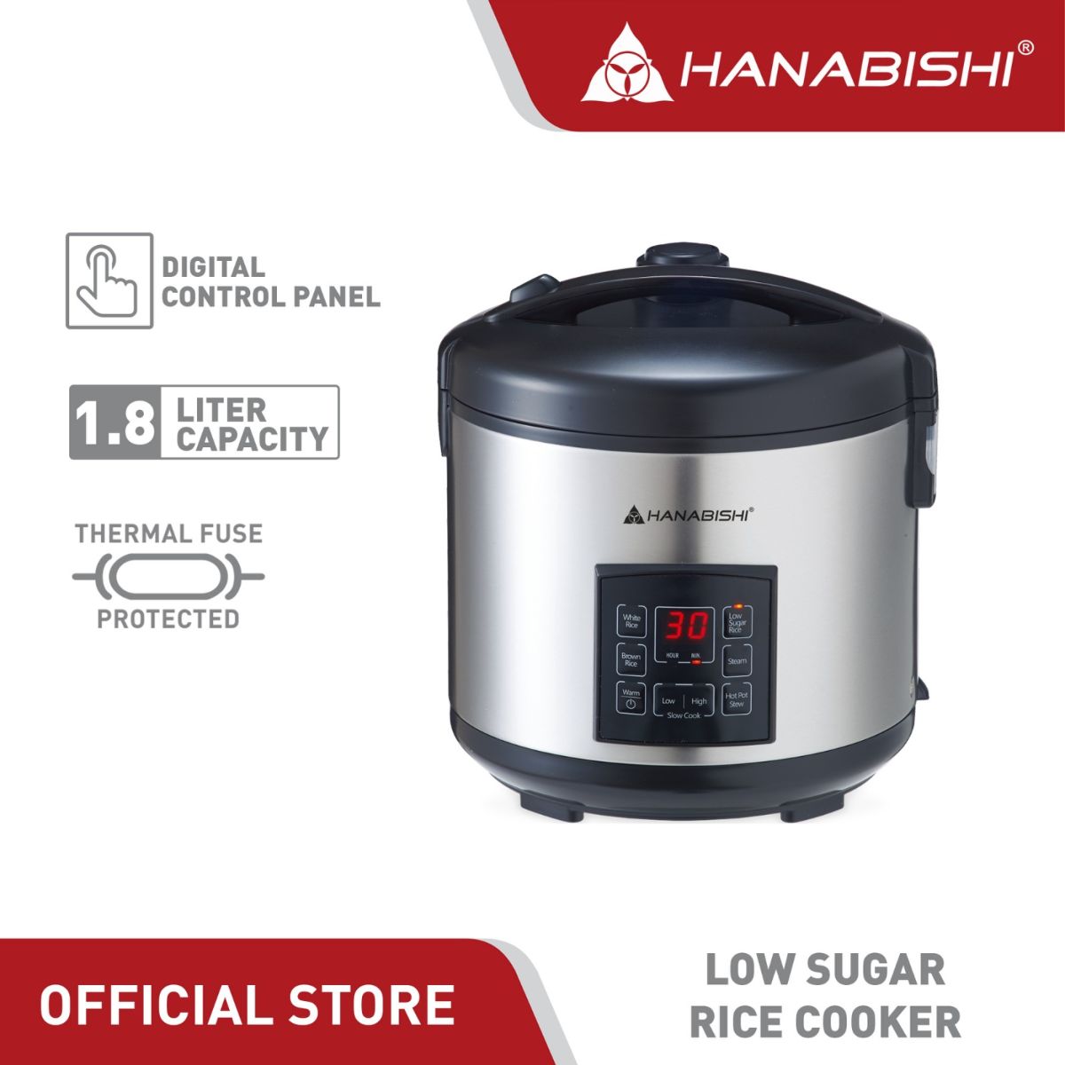 Features Of The Hanabishi Low-Sugar Rice Cooker