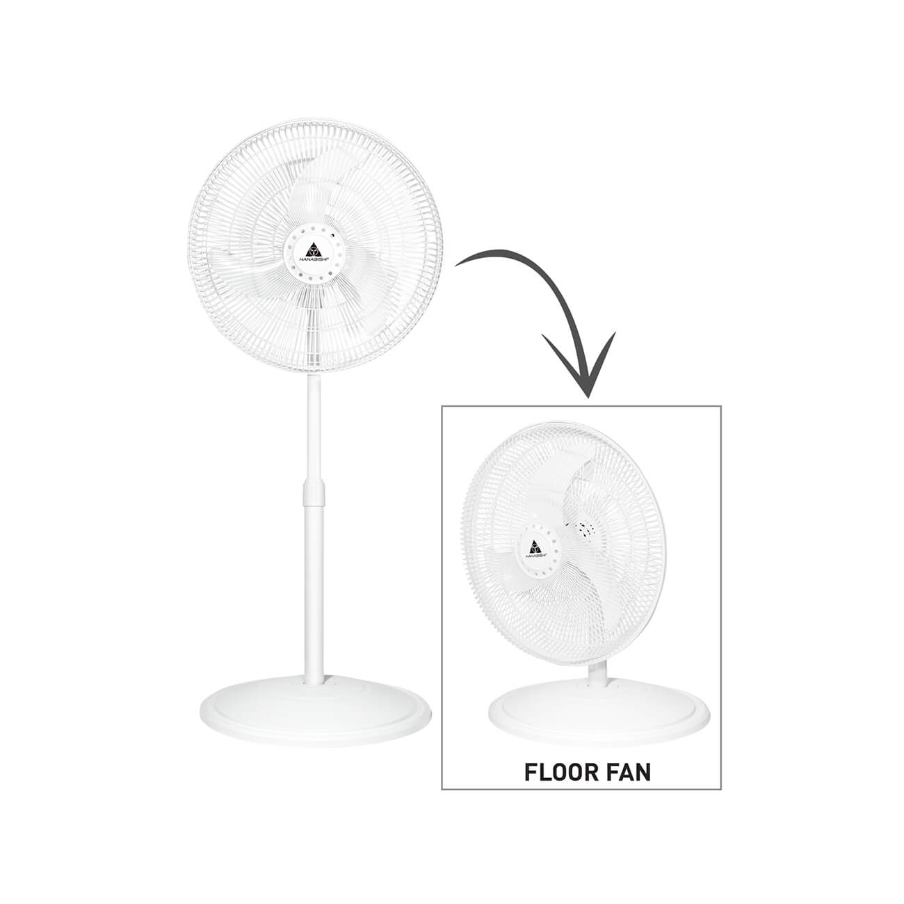 Stand Fan R Hanabishi 2 in 1 Stand Fan Floor Fan HF1600-2IN1WHT