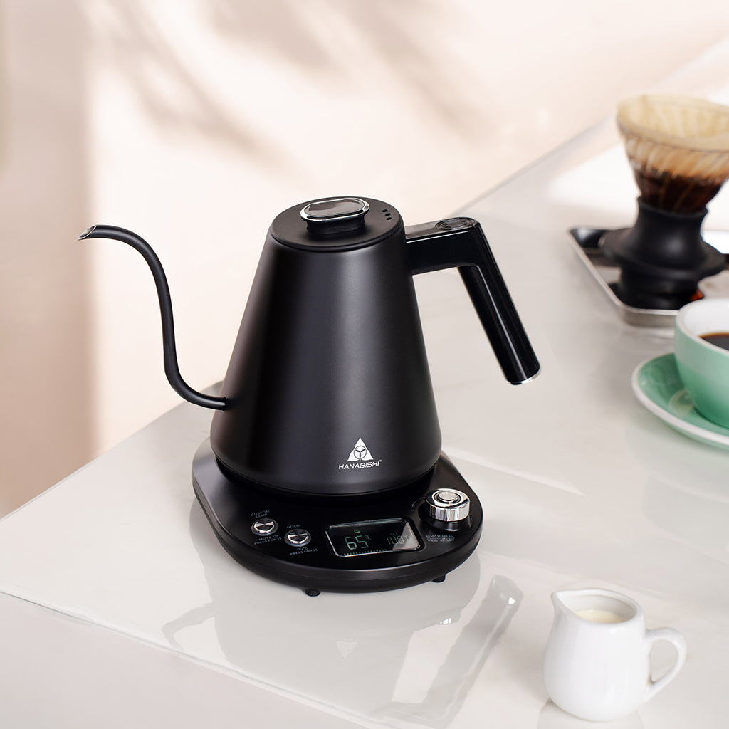 Hanabishi Digital Goose Neck Kettle 1L  HWK-10GNBLK, HWK-10GNWHT