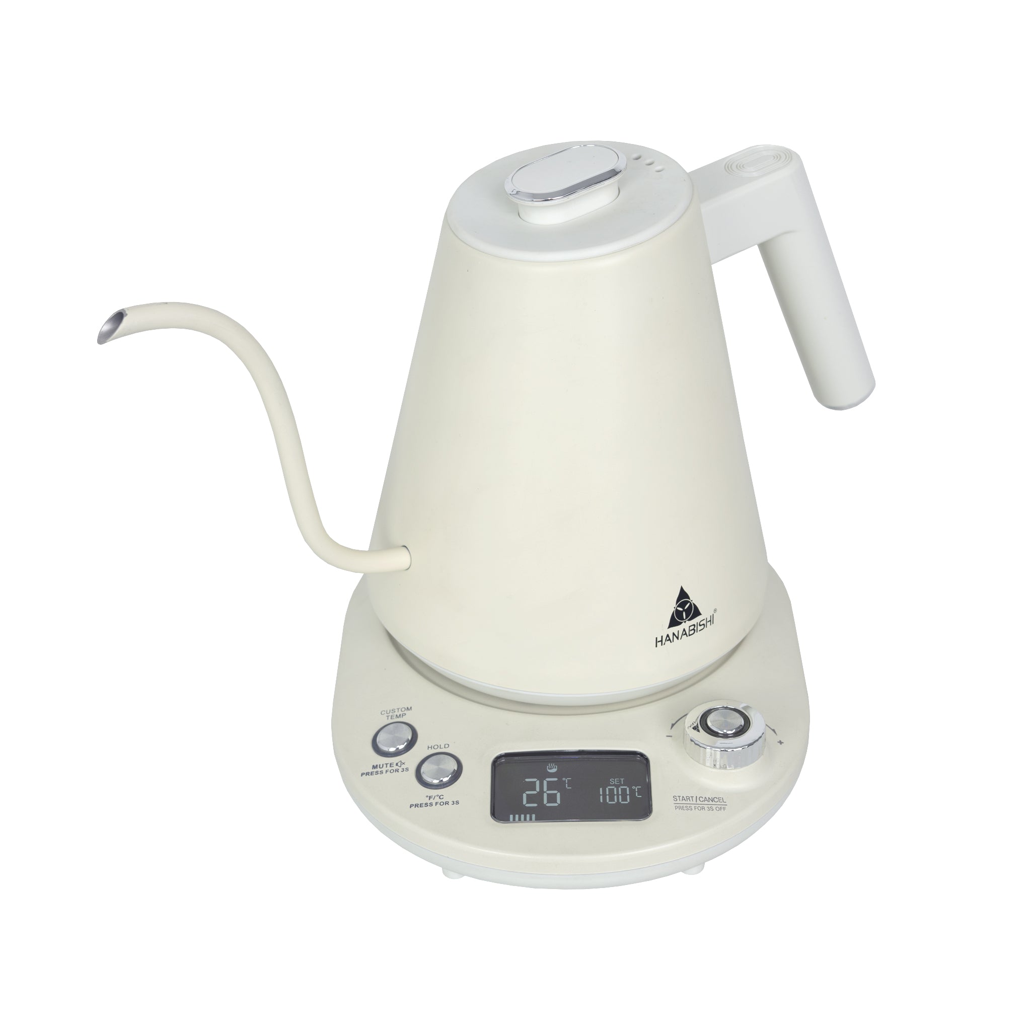 Hanabishi Digital Goose Neck Kettle 1L  HWK-10GNBLK, HWK-10GNWHT