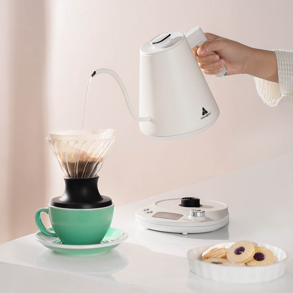 Hanabishi Digital Goose Neck Kettle 1L  HWK-10GNBLK, HWK-10GNWHT