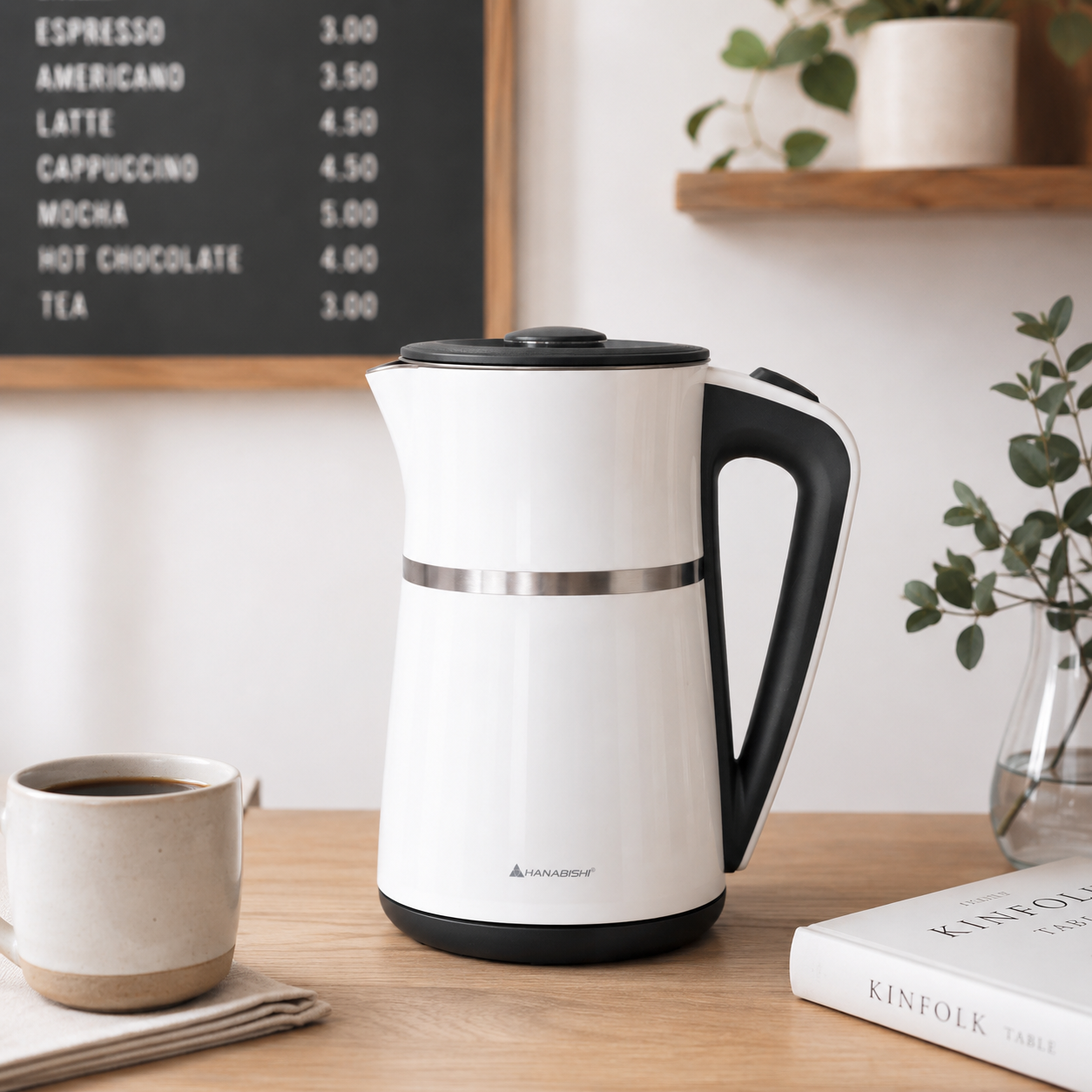 Hanabishi Cool Touch Water Kettle HWK117SWHTDBW