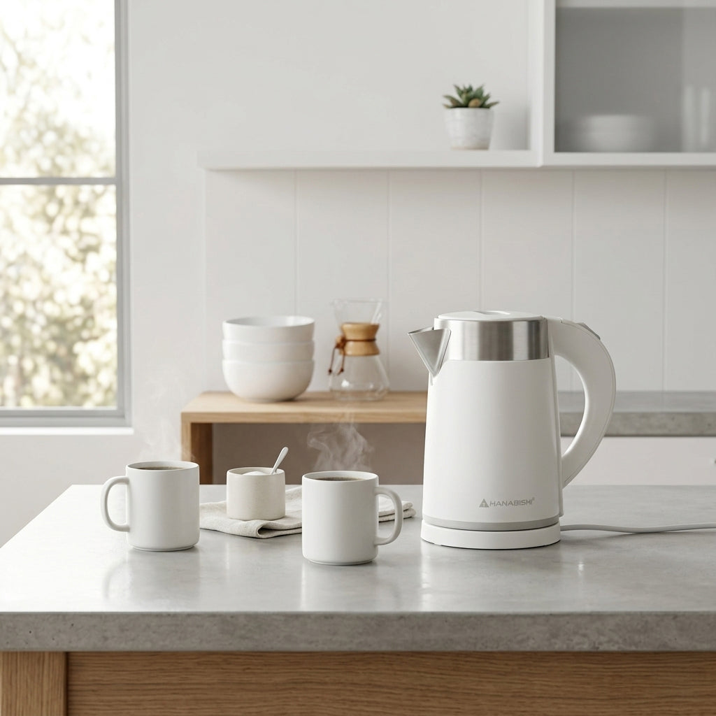 Hanabishi Electric Water Kettle Pearl White Series 0.8L HWK508WHT