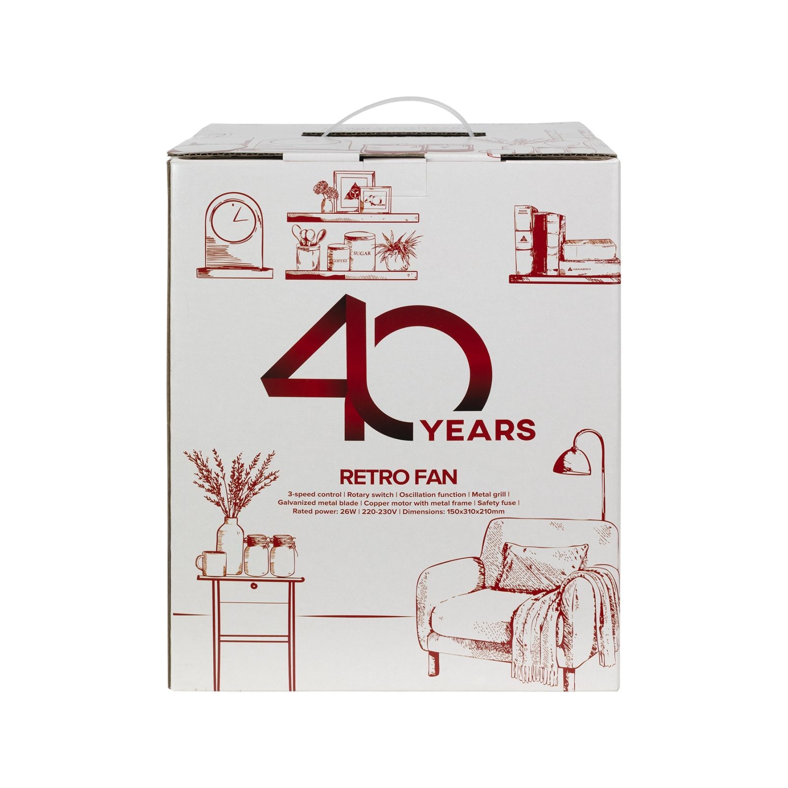 Hanabishi Limited Edition 40th Anniversary Retro Fan HRDF8