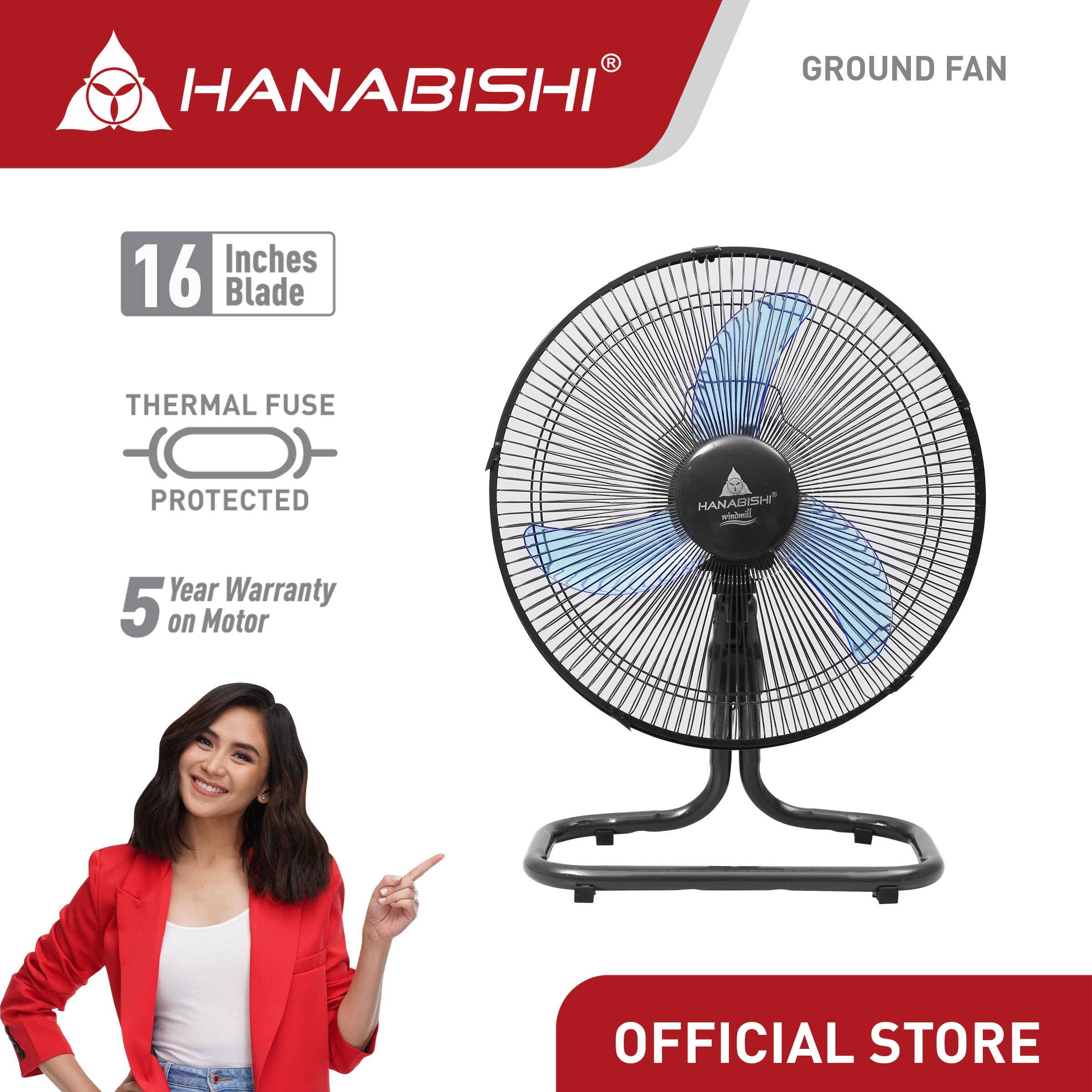 Hanabishi Ground Fan Windmill WM16GF-WM18GF
