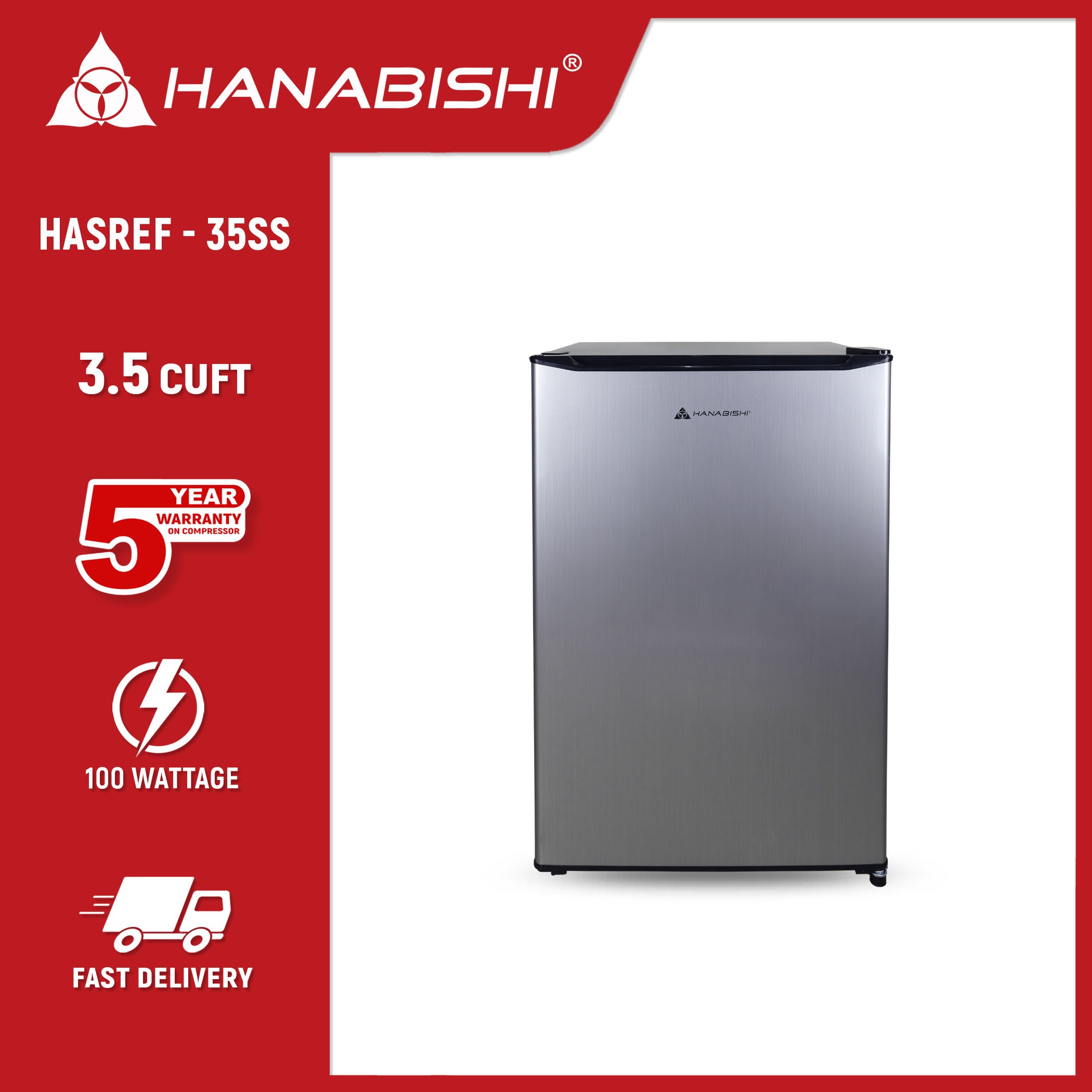 Hanabishi Single Door Refrigerator HASREF35SS
