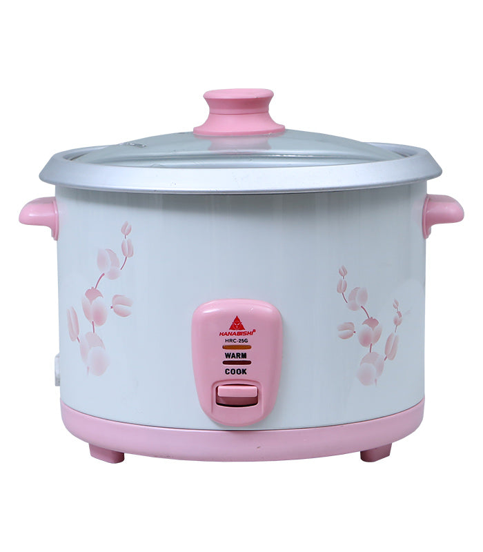 Hanabishi Pink Rice Cookers With Glass Cover HRCG